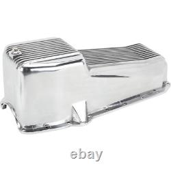 1957-1979 Small Block Chevy Aluminum Oil Pan Polished Finned Design