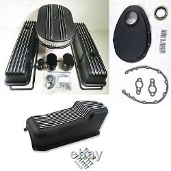 1958-79 Small Block Chevy SBC 327 350 400 Short Black Finned Engine Dress Up Kit