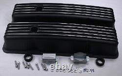 1958-79 Small Block Chevy SBC 327 350 400 Short Black Finned Engine Dress Up Kit