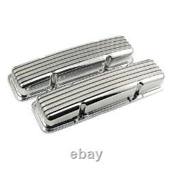 1958-86 Sbc Small Block Chevy Finned Aluminum Valve Covers 283 327 350 383 400