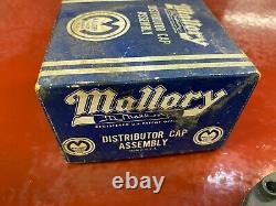 1960's Performance Mallory Dual Point Yc Zc 3 Part Distributor Cap 4001 Nos