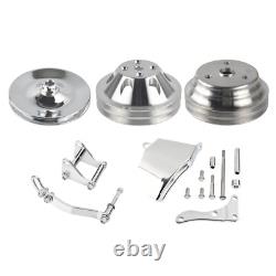 1/2 Groove Long Water Pump Pulley & Bracket Kit For Small Block Chevy SBC 350