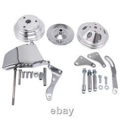 1/2 Groove Long Water Pump Pulley & Bracket Kit For Small Block Chevy SBC 350 1/2 Groove Long Water Pump Pulley & Bracket Kit For Small Block Chevy SBC 350