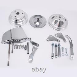 1/2 Groove Long Water Pump Pulley & Bracket Kit For Small Block Chevy SBC 350