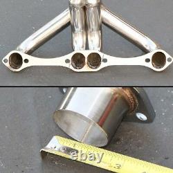 262-400 Sb Stainless Steel Tight Fit Angle Plug Header Exhaust For Small Block