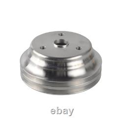 2 Groove Long Water Pump Pulley & Bracket Kit For Small Block Chevy SBC 325 350
