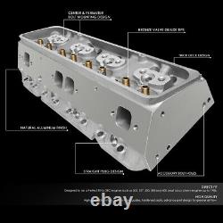 2x Aluminum Bare Straight Plug Cylinder Head for Small Block Chevy SBC 302 350