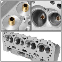 2x Aluminum Bare Straight Plug Cylinder Head for Small Block Chevy SBC 302 350