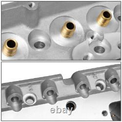 2x Aluminum Bare Straight Plug Cylinder Head for Small Block Chevy SBC 302 350