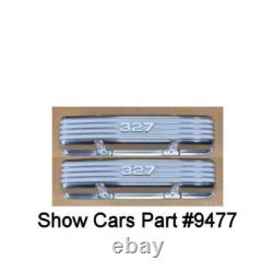327 58 -86 Small Block Chevy New Pair Tall Finned Aluminum Valve Covers Polished