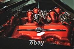 327 58 -86 Small Block Chevy New Pair Tall Finned Aluminum Valve Covers Polished