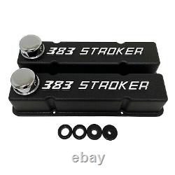 383 STROKER Small Block Chevy Valve Covers & Air Cleaner Kit Black Ansen USA