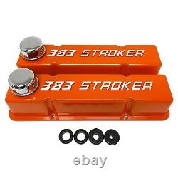 383 STROKER Valve Covers & Air Cleaner Kit ORANGE, Raised Logo Ansen USA