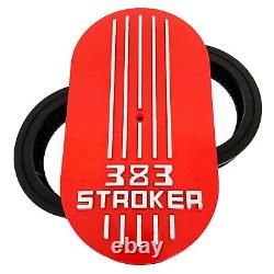 383 STROKER Valve Covers & Air Cleaner Kit, Raised Logo RED Ansen USA