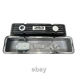 383 Stroker Small Block Chevy BLACK Classic Finned Valve Covers Version 2