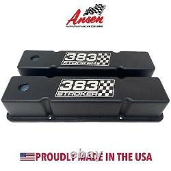 383 Stroker Small Block Chevy Tall Black Valve Covers Ansen USA