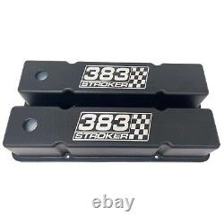 383 Stroker Small Block Chevy Tall Black Valve Covers Ansen USA