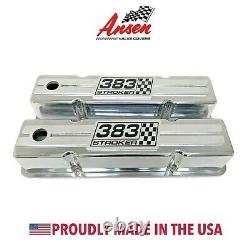 383 Stroker Small Block Chevy Tall Valve Covers (Polished) NEW Custom Billet Top