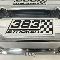 383 Stroker Small Block Chevy Tall Valve Covers (Polished) NEW Custom Billet Top