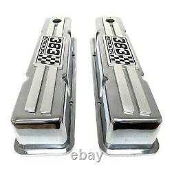 383 Stroker Small Block Chevy Tall Valve Covers (Polished) NEW Custom Billet Top