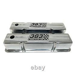 383 Stroker Small Block Chevy Tall Valve Covers (Polished) NEW Custom Billet Top