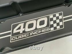 400 Cubic Inches Valve Covers, Air Cleaner Kit, Black Custom Engraved, Ansen USA