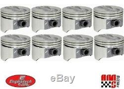 4.00 Bore Flat Top Pistons with Pins for Chevrolet SBC 350 STD 020 030 040 060