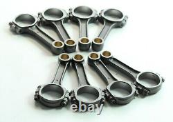 5140 I-Beam Connecting Rods Set 5.7'' For Small Block Chevy SBC Chevy 350 Bushed