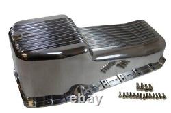 58-79 SBC Polish Fin Aluminum Oil Pan Small Block Chevy 283 305 327 350 Gasket