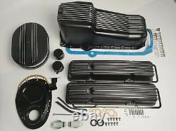 58-79 SBC Small Block Chevy 283 327 350 Tall Black Finned Engine Dress Up Kit