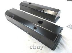 58-87 Chevy 350 Fabricated Aluminum Tall Valve Cover with Hole Blk Ano BPE-2301BA