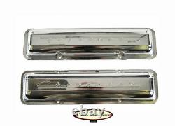 67 Chevrolet Script Chrome Small Block Valve Cover Covers New 1967