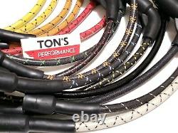 8mm Vintage Cloth Covered Spark Plug Wire Kit for ELECTRONIC IGNITION SYSTEMS RD