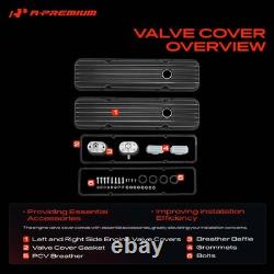 A-Premium 2x Engine Valve Cover with Gaskets for Chevy 283-400 58-86 Small-Block