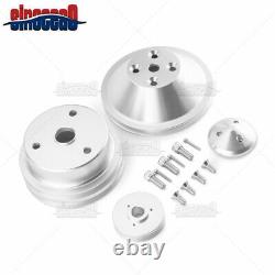 Alternator Bracket+Pulleys For Small Block Chevy Long Water Pump 305 327 350 SBC