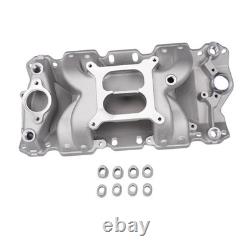Aluminum Dual Plane Air Gap Intake Manifold 22026 For SBC Chevy 350 Small Block