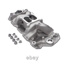 Aluminum Dual Plane Air Gap Intake Manifold 22026 For SBC Chevy 350 Small Block