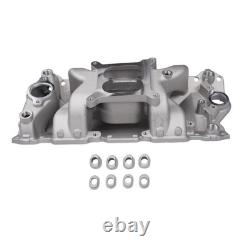 Aluminum Dual Plane Air Gap Intake Manifold 22026 For SBC Chevy 350 Small Block