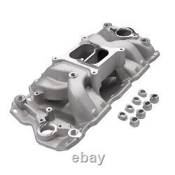 Aluminum Dual Plane Air Gap Intake Manifold 22026 For SBC Chevy 350 Small Block