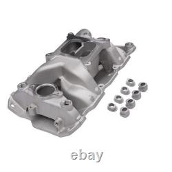 Aluminum Dual Plane Air Gap Intake Manifold 22026 For SBC Chevy 350 Small Block
