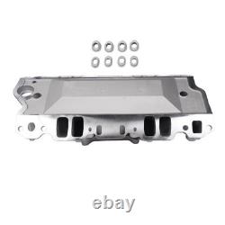 Aluminum Dual Plane Air Gap Intake Manifold 22026 For SBC Chevy 350 Small Block