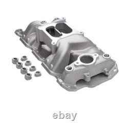 Aluminum Dual Plane Air Gap Intake Manifold 22026 For SBC Chevy 350 Small Block