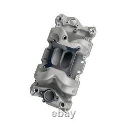 Aluminum Dual Plane Intake Manifold 52026 For SBC Chevy 350 400 327 Small Block