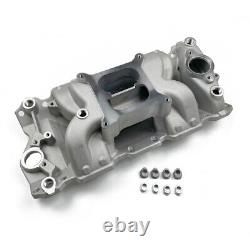 Aluminum Dual Plane Intake Manifold 52026 For SBC Chevy 350 400 327 Small Block