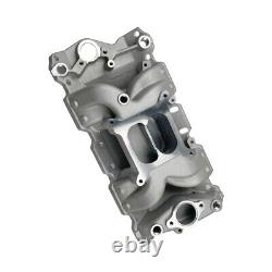 Aluminum Dual Plane Intake Manifold 52026 For SBC Chevy 350 400 327 Small Block