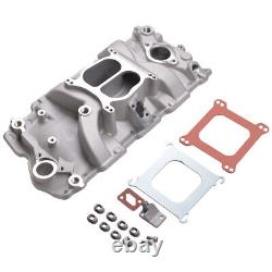 Aluminum Dual Plane Intake Manifold for Chevy 267 283 305 327 350 Small Block