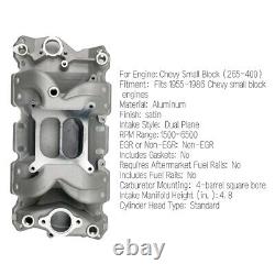 Aluminum Dual Plane Intake Manifold for SBC Small Block Chevy 350 400 1955-1995