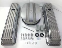 Aluminum Finned Tall Valve Covers With 12'' Air Cleaner For Small Block Chevy
