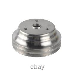 Aluminum Long Water Pump & 2 Groove Pulley Kit For Small Block Chevy SBC 327 350