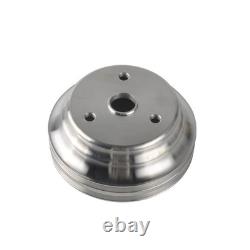 Aluminum Long Water Pump & 2 Groove Pulley Kit For Small Block Chevy SBC 327 350